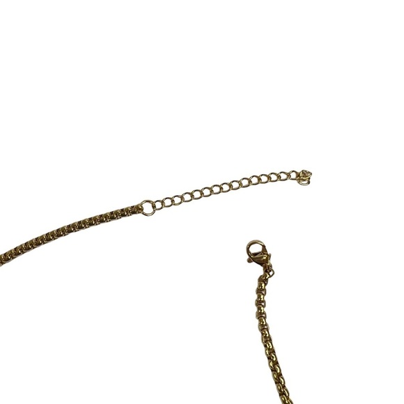 New FaithHeart Cancer Gold Tone Zodiac Dog Tag Rolo Chain Necklace - Picture 5 of 7